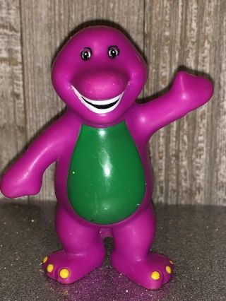 Vintage Barney The Dinosaur 3 " Pvc Figure - Cake Topper - 1996 Lyods Playskool Toy