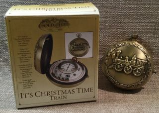 Golden Label Its Christmas Time Train Pocket Watch Design Die - Cast Metal