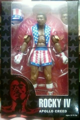 Neca Rocky Iv 40th Anniversary Apollo Creed 7 " Action Figure (2017) Uncle Sam