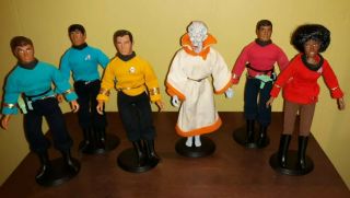 6 Vintage 1974 Mego Star Trek Action Figures