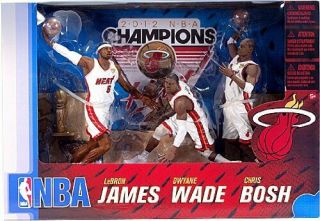 Lebron James Chris Bosh Dwayne Wade Miami Heat Championship Set Trophy Mcfarlane