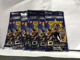Bandai Digimon D - Tector Card Game Packs Series 4 Set Of 7 X1