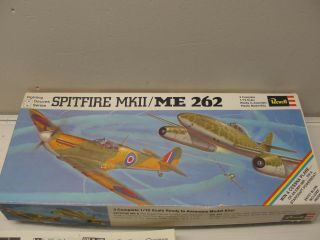 1969 Revell Spitfire Mkii / Me 262 Plane 1/72 Scale Model Kit