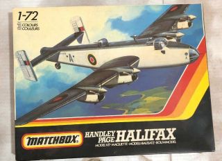 1/72 Matchbox Handley Page Halifax Ww2 Raf Plastic Scale Model Kit Complete Nos