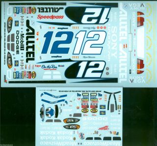 NASCAR DECAL 12 ALLTELL 2004 DODGE INTREPID RYAN NEWMAN - JWTBM 2