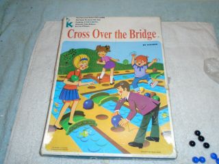 Vintage 1970 Kohner Cross Over The Bridge Game W/ 2 Pop - O - Matic Dice Shakers