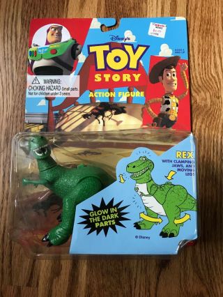 Disney Toy Story Rex Dinosaur Glow In The Dark Action Figure 1995 Think Way