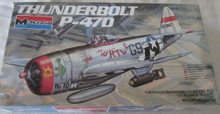 Monogram Republic P - 47d Thunderbolt 1/48 Scale Model Kit Bubble Canopy