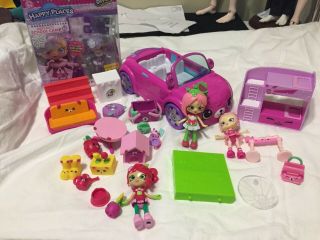Shopkins Happy Places Car Dolls With Accessories Mostly Complete