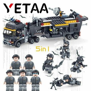 Yetaa Swat Command Vehicle Model Building Blocks Gift Arms Truck Toys Legofigure