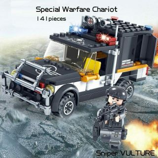 YETAA SWAT Command Vehicle Model Building Blocks Gift Arms Truck Toys Legofigure 6