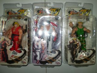 Neca1 Street Fighter Iv Ken/ryu/ Guile Action Figures (set Of 3) :