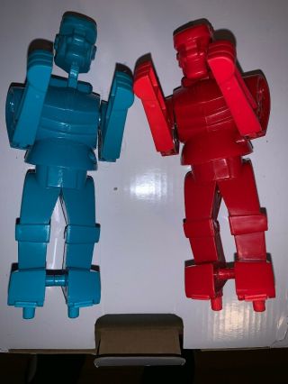 Set Of Mattel Rock ‘em Sock ‘em Robots Red Rocket And Blue Bomber