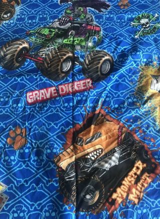 Monster Jam 69”x80” Monster Truck Comforter Blanket Reversible Grave Digger Twin 6