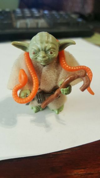 Vintage Star Wars Action Figure Lot; 1980 Yoda W/ Orange Snake