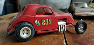 Vintage - Hotrod Racer Plastic Built - Up Model Car Fiat Racer Red 285
