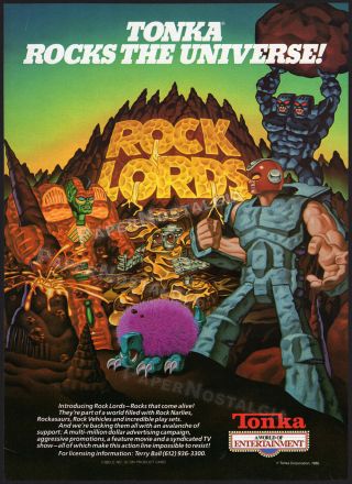 Rock Lords_original 1986 Trade Print Ad / Poster_tonka Licensing Promo_gobots