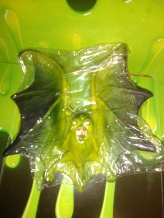 Vintage Rubber Vampire Bat Halloween Monster Green With Suction Cup On Back