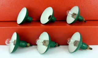 6 X Hornby O Gauge Electric Lamps With Shades For Stations,  Lamp Standards Etc