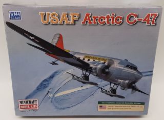 Minicraft Model Aircraft Kit 14671 - 1/144 Scale Usaf Arctic C - 47