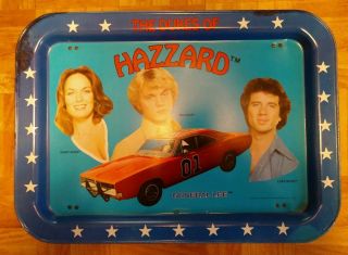 Dukes Of Hazzard General Lee Tv Tray Vintage 1981 Bo Luke Daisy
