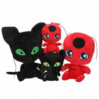 Ladybug Cat Plagg & Tikki Noir Plush Toy Plush Pendant Clip Keychain Lady Bug Ad