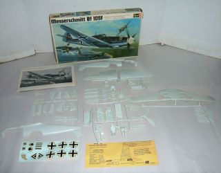Vintage 1967 Revell Messerschmitt Bf 109f German Fighter Plane Model Kit W/box