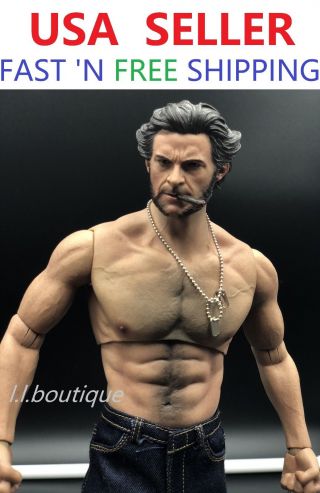 Custom 1/6 Scale Logan Wolverine Worldbox Muscular Complete Full Figure Set