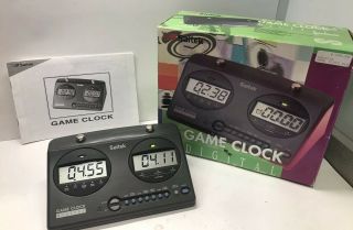 Saitek Digital Chess Clock Hourglass Blitz Tournament Bonus Game Timer Bronstein