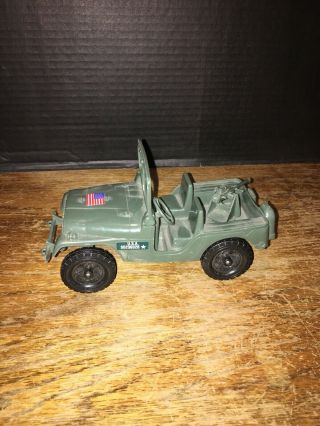 Vintage Processed Plastic Toy U.  S.  Army Jeep 739 And Tank 1960 ' s 5