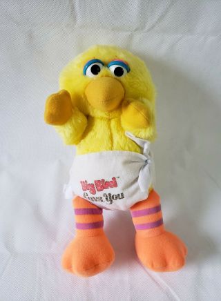 Vintage Hasbro Softies Sesame Street Big Bird Luvs You Plush Stuffed Animal 12 "