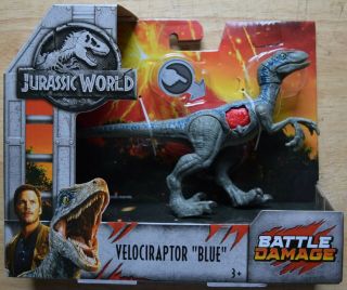 Jurassic World Battle Damage Velociraptor " Blue