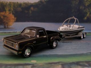 1978 Dodge Warlock Power Wagon,  Ski Boat 1/64 Custom Collectible Model Set