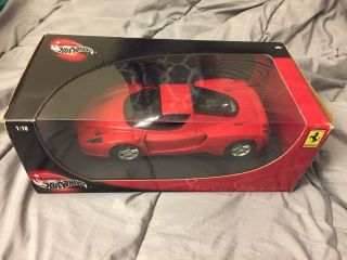 Hot Wheels Mattel Ferrari Enzo 1:18 Scale Die Cast Collectible Car Red