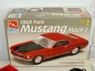 Amt 1969 Ford Mustang Fastback Car Model Kit Boxed Built Up 1:25 Scale