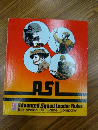Avalon Hill Asl Advanced Squad Leader Rules Book 1st Edition 1985 Tactical War