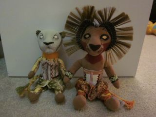Disney The Lion King Broadway Musical Simba & Nala Plush Set Of 2 Stuffed Dolls