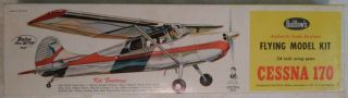 Vintage Cessna 170 Balsa Wood Airplane Flying Scale Model Kit Guillows