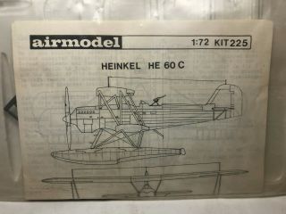 Airmodel Vacform Heinkel Heinkel He 60 C 1:72 Scale Model Kit 225