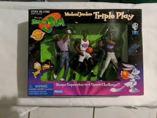 Michael Jordan Space Jam Triple Play Action Figure Set 1996 Toy Box