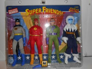 Four 8 " Superfriends Retro - Mego Figures With Batman,  Flash,  Riddler & Cpt.  Cold