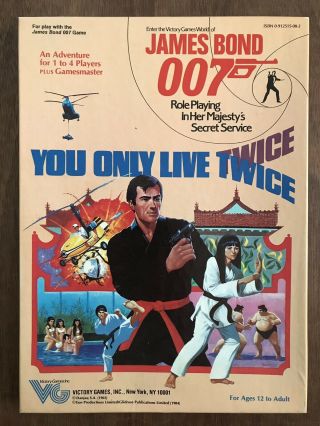 Rpg,  You Only Live Twice,  James Bond 007,  Avalon Hill/victory Games,  1984