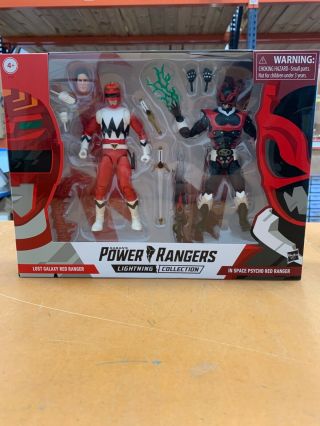 Power Rangers Lightning Psycho Red Ranger & Lost Galaxy Red Ranger In Hand