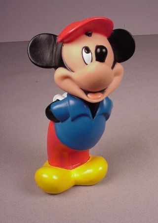 Walt Disney Mickey Mouse Vinyl Figure 5.  5 " Tall Squeak Toy