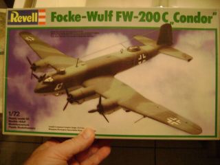 Vintage Revell 1/72 Focke - Wulf Fw - 200c " Condor " Model Kit,  4424