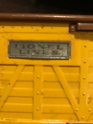 Pre - War Lionel Standard Gauge 514 Yellow Brown Refrigerator Box Car 3