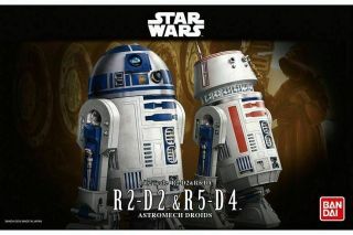 Star Wars Plastic Model Kit 1/12 R2 - D2 & R5 - D4 Bandai Japan