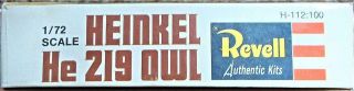 NOS 1966 REVELL HEINKEL He 219 OWL Model Plane KIt AIRPLANE GERMAN NIGHT FIGHTER 3