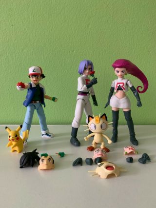 Bandai S.  H.  Figuarts Ash And Team Rocket Pokemon Shf Action Figures