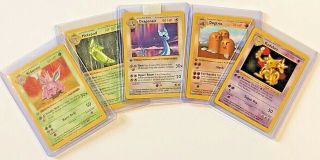 5x Shadowless 1st Edition Pokemon Cards